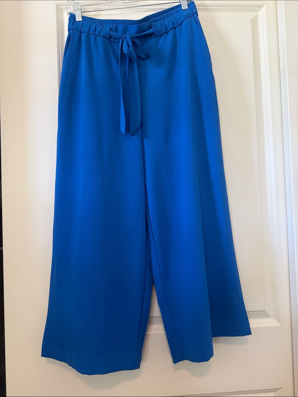 Wide Leg Drawstring Pants in Cobalt Blue